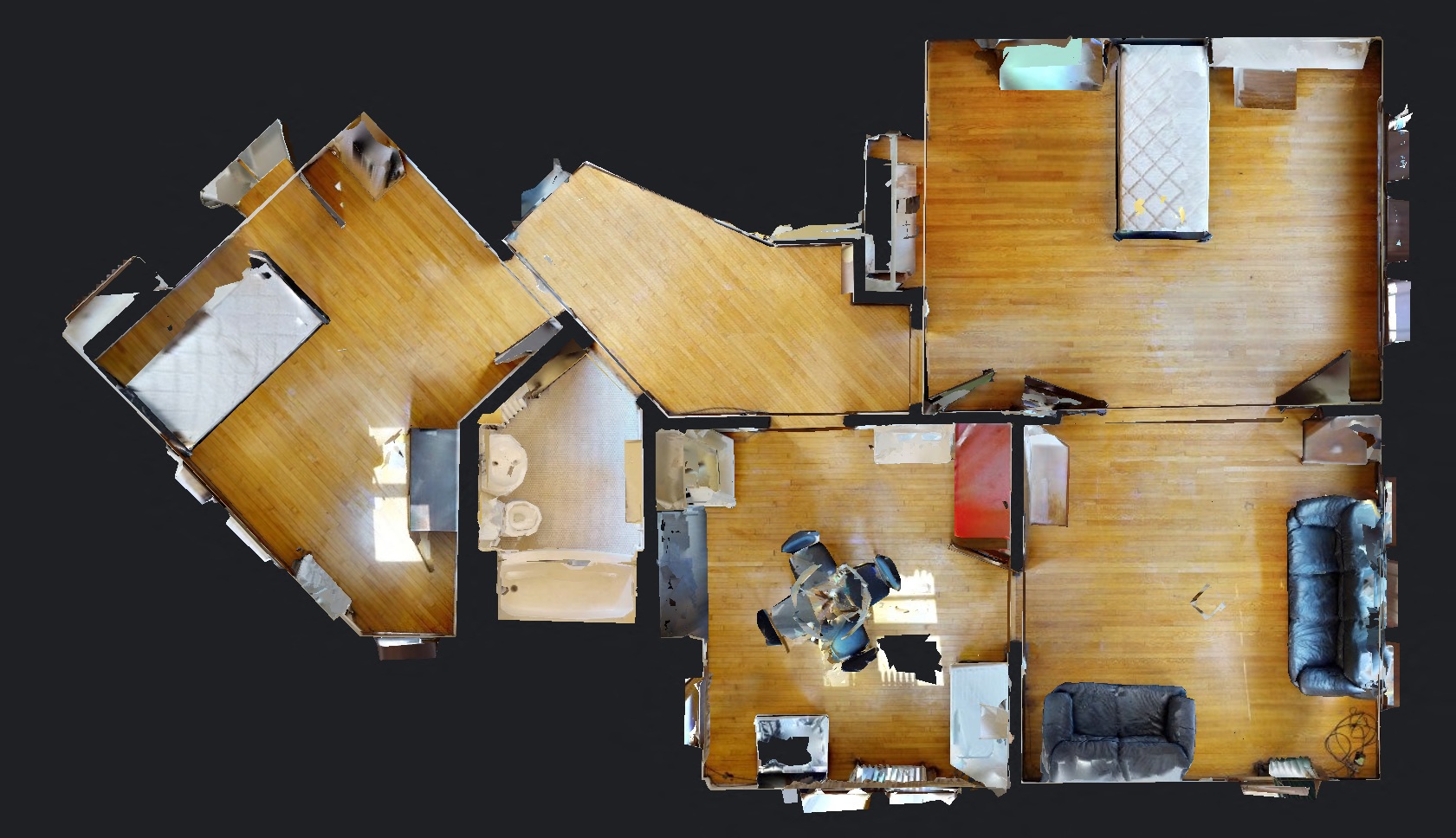Floor plan for 2 beds, 1 bath, 900 sqft